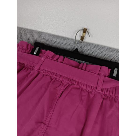 Lauren Conrad Paperbag Pants Womens Large Hot Pink Belted High Waist Lyocell - Picture 10 of 15